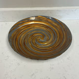 Gray & Gold Glass Bowl