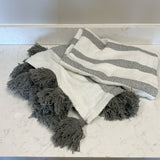 Mud Pie Grey and White Throw