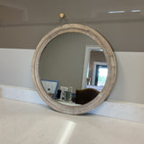 Round White & Tan  Mirror