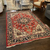 Heriz Rug 100% Wool Made in India 5'3" x 8'2"