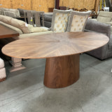 Oval Wood Pedestal Dining Table