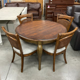 Hooker Round Table, 1 Leaf and 4 Chairs