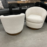 Pair of New Steven Shell Claudia Swivel Chairs