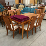 Ethan Allen Table, 6 Chairs, 2 Leaves, Table Pads