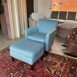 Newly Upholstered Taylor King Chair & Ottoman