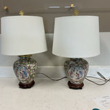 Pair of Famille Rose Table Lamps