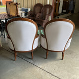 Pair of Ethan Allen Wood Framed Arm Chairs