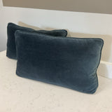 Pair of Blue Lumbar Pillows
