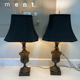 Pair Black & Gold Lamps