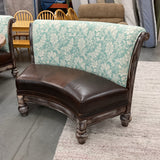 71" Round Wood Table with 4 Benches