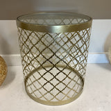 Round Gold Accent Table