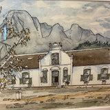 South African Bashendal Old Wine Estate Watercolor