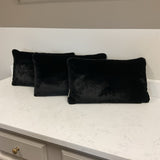 Set of 3 Black Lumbar Pillows