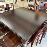 Pub Table with 1 Leaf and 8 Stools