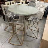 Glass Pub Table w/4 Stools
