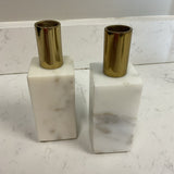 Pair of White Malakai Candleholders