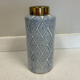 Blue & White Vase / Gold Lid