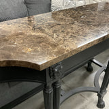 Lions Head Stone Top Console