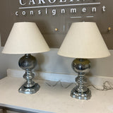 Pair of Pewter Lamps