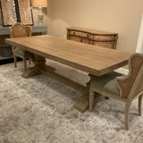 Pottery Barn Banks Table, 2 Leaves, 6 Side Chairs and 2 Captains chairs