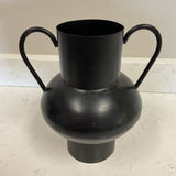 Black Metal Urn with Handles