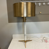 Uttermost Black Label Dwell Marble Lamp with Gold Metal Shade