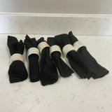 Set of 6 Black Napkins w/Rings
