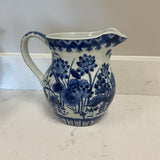 Blue and White Floral Pitcher