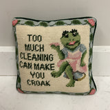 Needlepoint Frog Pillow