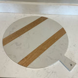 Large Round Marble & Wood Cutting Board