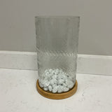 Glass Vase W/ Wood Base