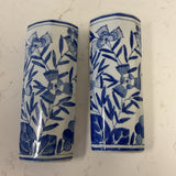 Pair of Blue & White Wall Vases