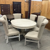 Aberdeen Oval or Round Dining Table with 6 Chairs and 1 leaf