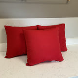 Set of 3 Red  Sunbrella Pillows