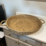 Large Woven Tray with Handles