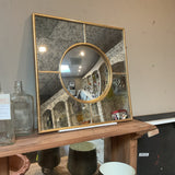 Small Gold Sectional Mirror by Zeugma   As Is