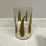 Golf Leaf Vase with Rock Filler