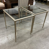 Pair of Ethan Allen Heron Glass End Tables