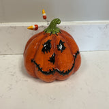 Blue Sky Stitched Ceramic Pumpkin