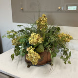 Hydrangea Arrangement in Antique-Style Planter Box