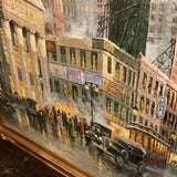 New York Seventh Avenue Framed Oil