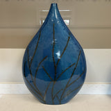 Large Blue Leaf Vase