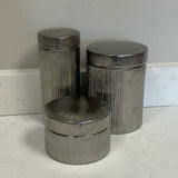 Set of 3 Ceramic Chrome Canisters