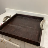 Silver Ram Wood Tray (R)