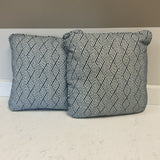 Pair of Blue Geometric Pillows