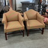 Pair of Chipendale Striped Chairs