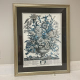 Blue & White Autumn Floral Print