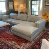 Amiata Grey Leather Sofa w/Chaise