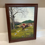 Hunt Scene Original Oil (R)