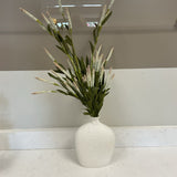Cattail Stems in White Vase
